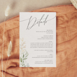 Whimsical Greenery und Gold Details Begleitkarte