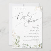 Whimsical Greenery und Gold | Dusche für Paare Einladung (Vorderseite)