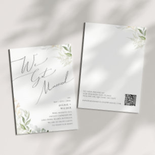 Whimsical Greenery und Gold Elopement Ankündigung