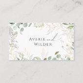 Whimsical Greenery und Gold | Flat Wedding Platzkarte (Rückseite)