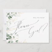 Whimsical Greenery und Gold | Flower Girl Card Einladung (Vorderseite)