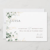 Whimsical Greenery und Gold | Flower Girl Card Einladung (Rückseite)