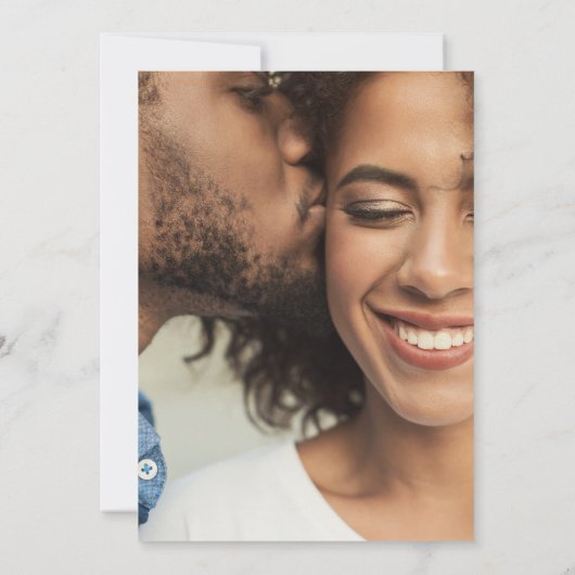 Whimsical Greenery und Gold Foto Lässig Hochzeit Einladung (Rückseite)