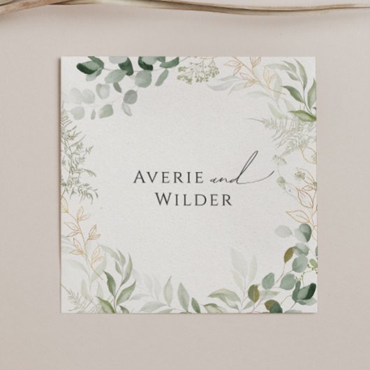 Whimsical Greenery und Gold | Hochzeit von Napkins Serviette