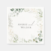 Whimsical Greenery und Gold | Hochzeit von Napkins Serviette (Vorderseite)