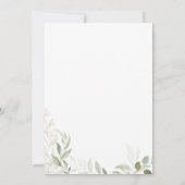 Whimsical Greenery und Gold | Hochzeitsfeier Einladung (Rückseite)