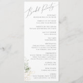 Whimsical Greenery und Gold | Hochzeitsprogramm Programm (Rückseite)