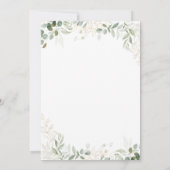Whimsical Greenery und Gold Monogram Wedding Einladung (Rückseite)