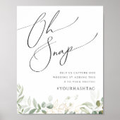 Whimsical Greenery und Gold | Oh Snap Hashtag Poster (Vorne)