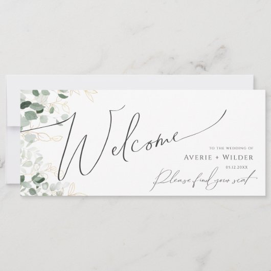 Whimsical Greenery und Gold | Seekarten (Vorderseite)