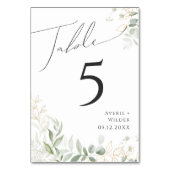Whimsical Greenery und Gold | TISCHNUMMER (Rückseite)
