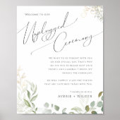 Whimsical Greenery und Gold | Zeremonie ohne Ansch Poster (Vorne)