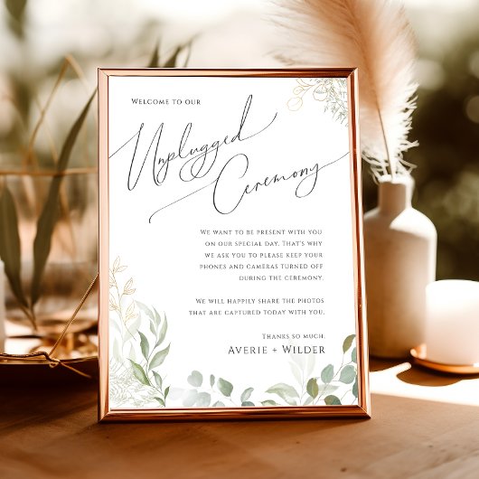 Whimsical Greenery und Gold | Zeremonie ohne Ansch Poster