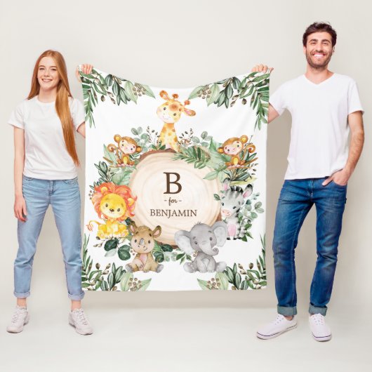 Whimsical Greenery Wild Safari Animals Kinderzimme Fleecedecke (Beispiel)