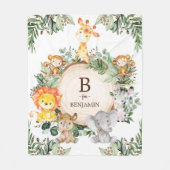 Whimsical Greenery Wild Safari Animals Kinderzimme Fleecedecke (Vorderseite)