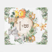 Whimsical Greenery Wild Safari Animals Kinderzimme Fleecedecke (Vorderseite (Horizontal))
