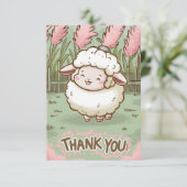 Whimsical Greeting Sheep Dankeskarte (Stehend Vorderseite)
