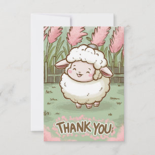Whimsical Greeting Sheep Dankeskarte