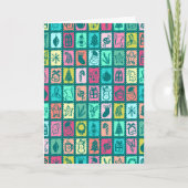 Whimsical Grid Cute Custom Christmas Holiday Karte (Vorderseite)