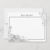 Whimsical Grise Blossom Mitteilungskarte (Vorderseite)