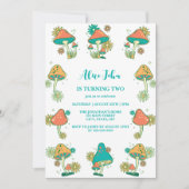 Whimsical Groovy Psychedelic Mushroom Geburtstag Einladung (Vorderseite)