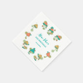 Whimsical Groovy Psychedelic Mushroom Geburtstag Serviette (Ecke)