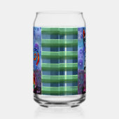 Whimsical große Augen funky Kitty Katze Abstract Dosenglas (Links)