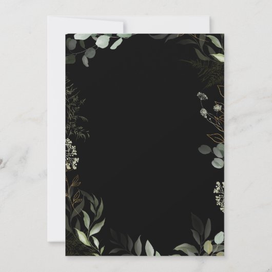 Whimsical Grüne Schwarz und Gold machen wir Hochze Einladung (Rückseite)