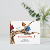 Whimsical haben wir die Bewegung des Hauses versch Ankündigungspostkarte (Stehend Vorderseite)