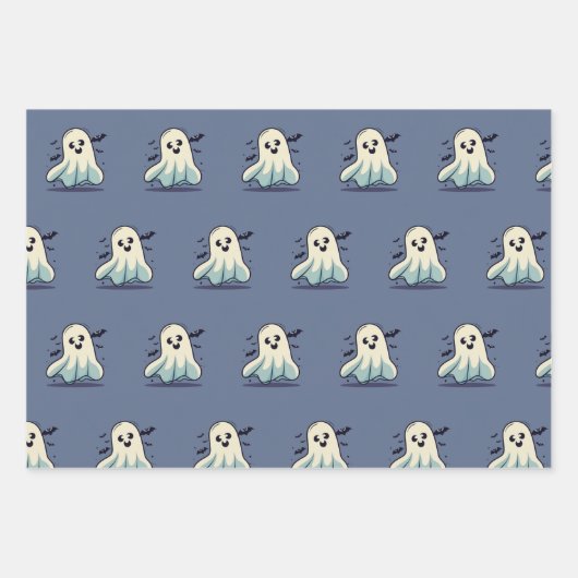 Whimsical Halloween And Fall, Ghost, Scarecrow,  Geschenkpapier Set (Vorderseite 3)