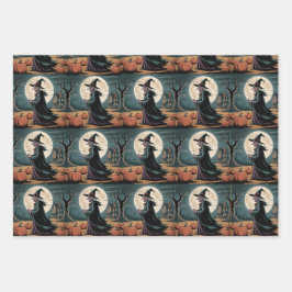 Whimsical Halloween And Fall, Ghost, Scarecrow,  Geschenkpapier Set