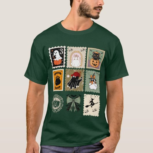 Whimsical Halloween Animal Stamp Collection friend T-Shirt (Vorderseite)
