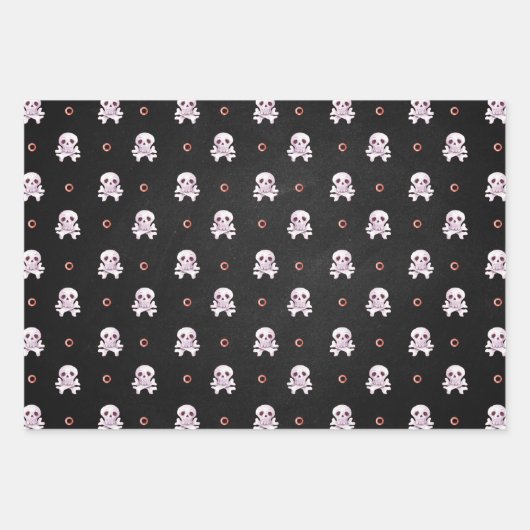 Whimsical Halloween Candy and Skulls Geschenkpapier Set (Vorderseite 3)