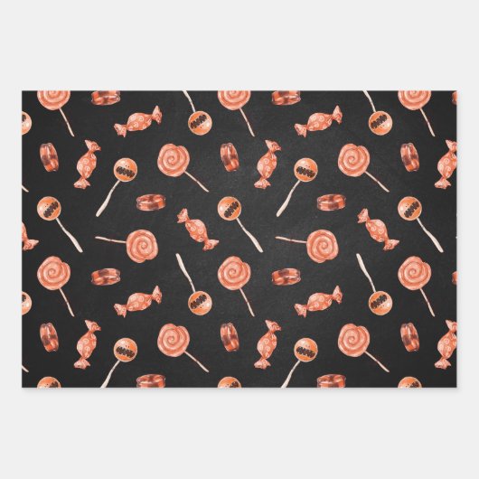 Whimsical Halloween Candy and Skulls Geschenkpapier Set (Vorderseite 2)
