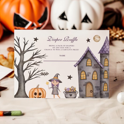 Whimsical Halloween Diapper Raffle Begleitkarte