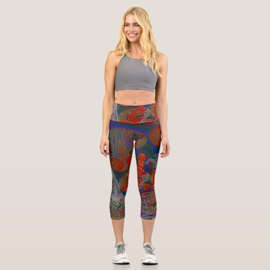 Whimsical Halloween Dreams Capri Leggings (Vorderseite)