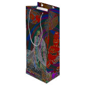 Whimsical Halloween Dreams Geschenktüte Für Weinflaschen (Rückseite Schrägansicht)
