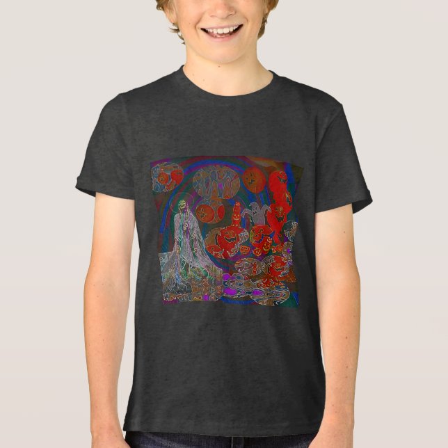 Whimsical Halloween Dreams Tri-Blend Shirt (Vorderseite)