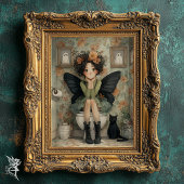 Whimsical Halloween Fee auf Toilette mit Decoupage Seidenpapier