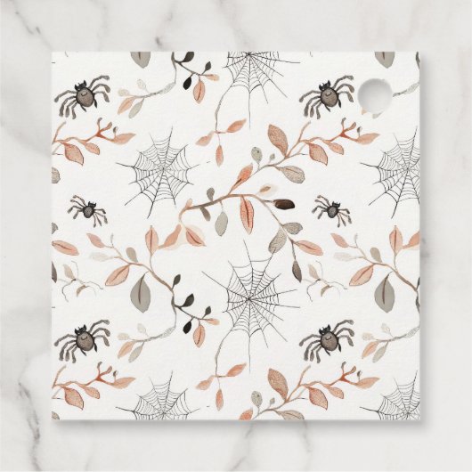 Whimsical Halloween Ghost Pumpkin Baby Dusche als Geschenkanhänger (Rückseite)