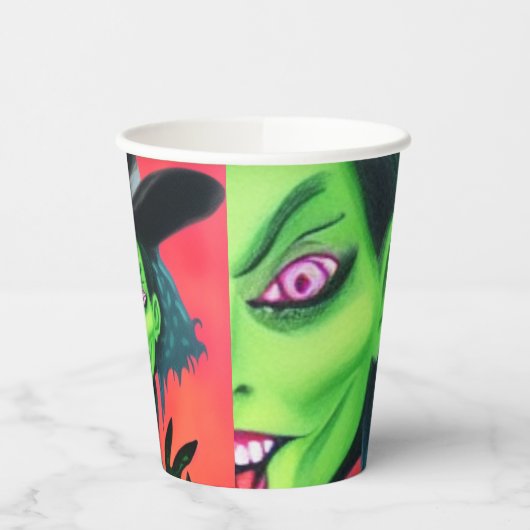 Whimsical Halloween Hexe Pappbecher (Links)