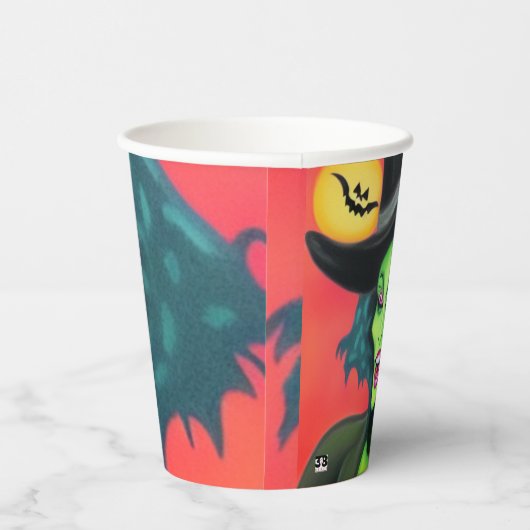 Whimsical Halloween Hexe Pappbecher (Rechts)