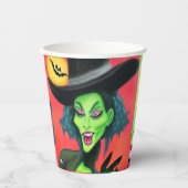 Whimsical Halloween Hexe Pappbecher (Vorderseite)