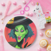 Whimsical Halloween Hexe Pappteller (Party)