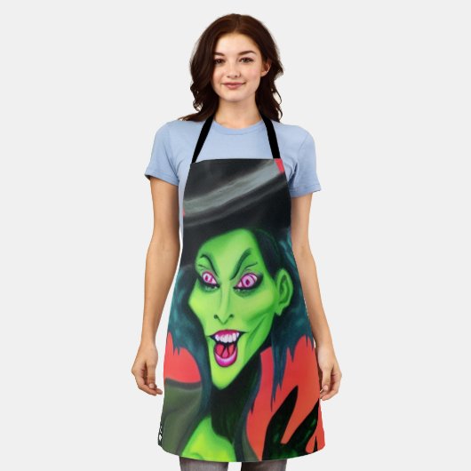 Whimsical Halloween Hexe Schürze (Getragen)