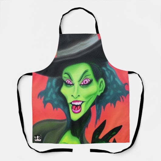 Whimsical Halloween Hexe Schürze (Vorderseite)