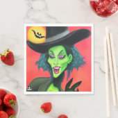 Whimsical Halloween Hexe Serviette (Beispiel)