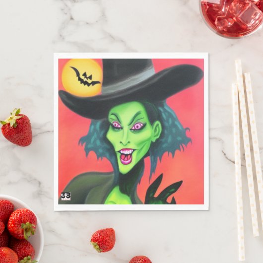 Whimsical Halloween Hexe Serviette (Beispiel)