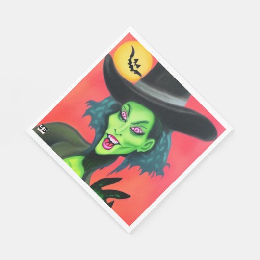 Whimsical Halloween Hexe Serviette (Ecke)