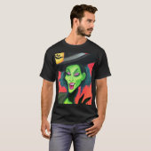 Whimsical Halloween Hexe T-Shirt (Vorne ganz)